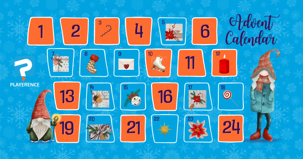 countdown calendar for christmas, advent or thanksgiving make it with playerence.com