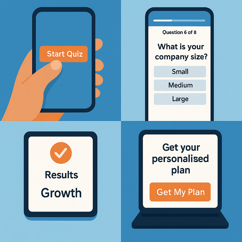 quiz flow on mobile illustration