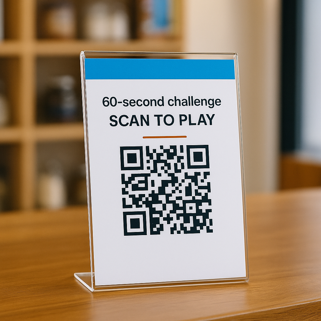 scan to play qr code sign