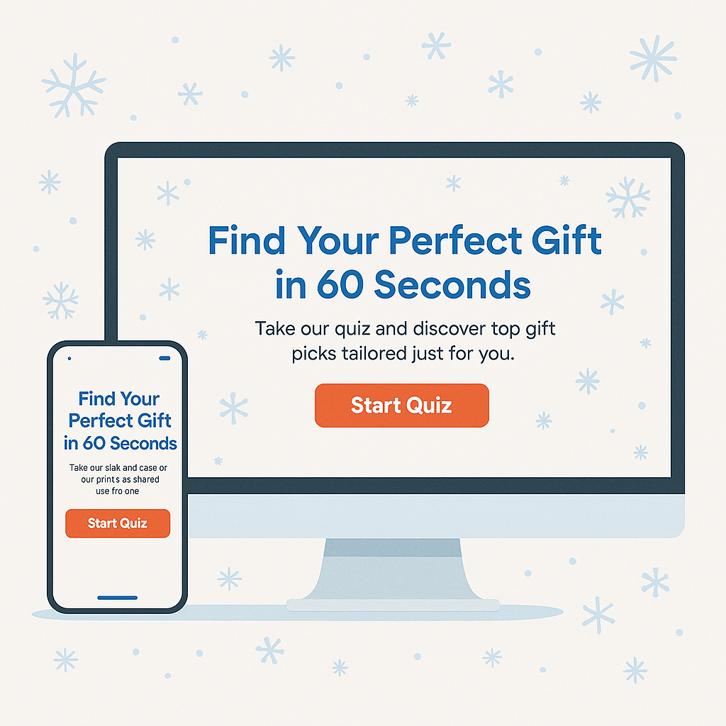 screen with christmas gift in 60 seconds quiz